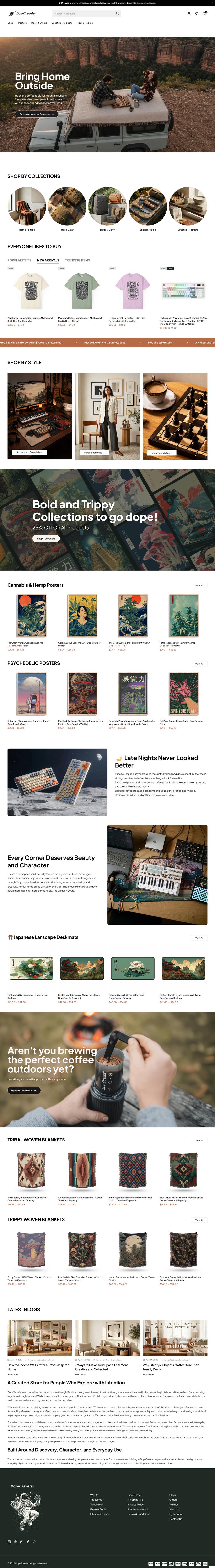 Homepage de la tienda online, página completa