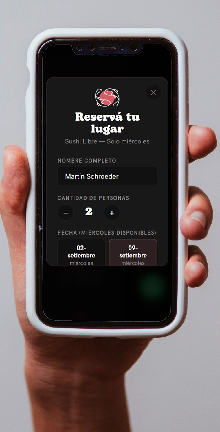 Reserva del tenedor libre desde el móvil