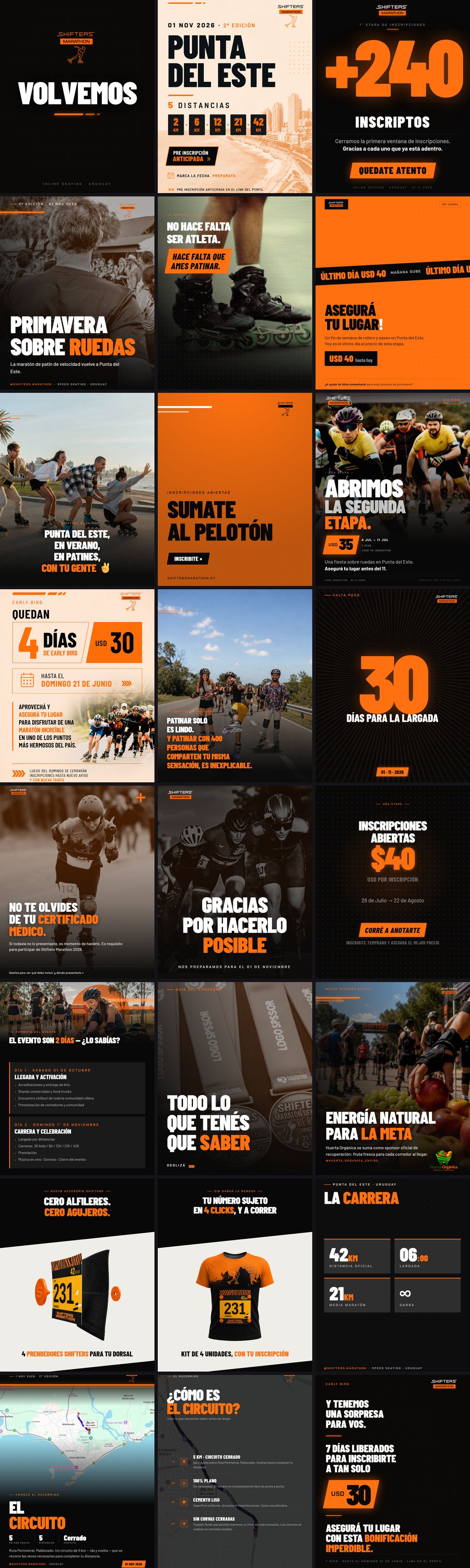 Grilla de publicaciones de Instagram del evento